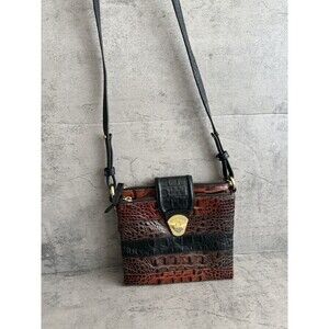 Brahmin Mojito Melbourne Crocodile Leather Bag Wallet Organizer Crossbody Purse